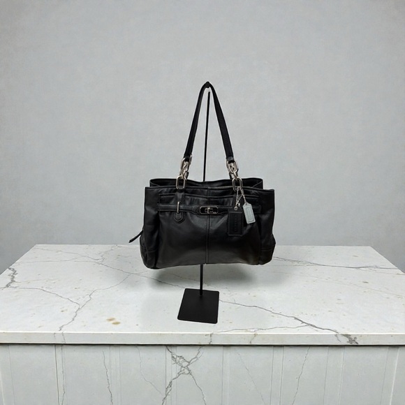Authentic Coach F1781 Chelsea Jaden Black Leather Carry All Satchel Handbag